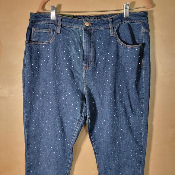 Wild Fable Blue Denim Sparkle Jeans Women Size 16 - Picture 4 of 10